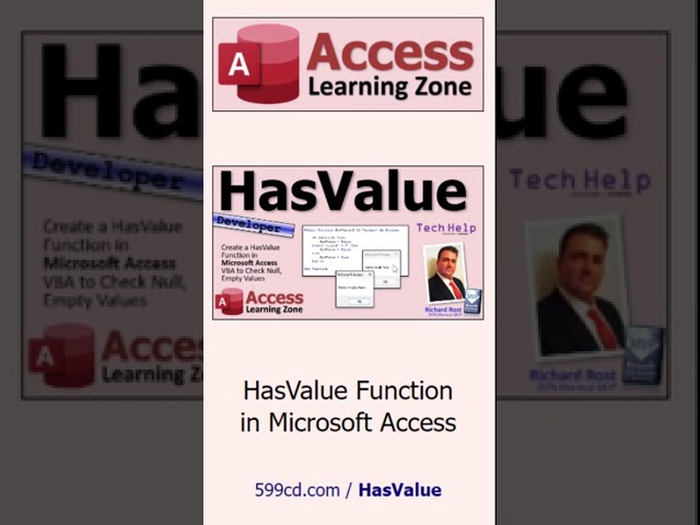Create a HasValue Function in Microsoft Access VBA to Check Null, Empty Values #database #msaccess