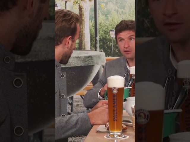 Bayern Munich star Harry Kane warms up for Oktoberfest with lederhosen and a pint of beer 🍺 #Shorts