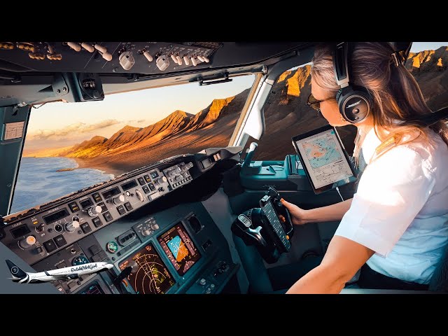 BOEING 737 Amazing LANDING CANARY ISLAND FUE Airport RWY01 | Cockpit View | Life Of An Airline Pilot
