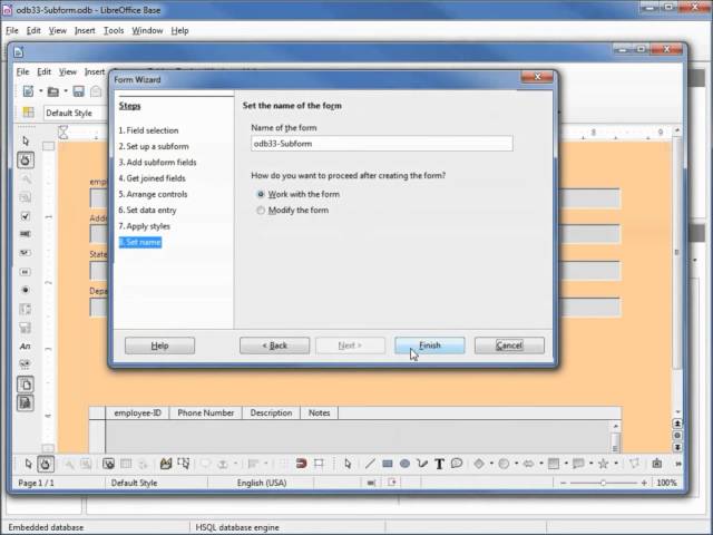 LibreOffice Base (33) Creating a Simple Subform