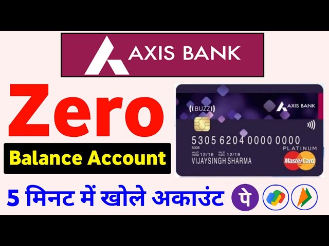 Axis Bank Zero Balance Account Opening Online | How to Open Zero Balance Account in Axis Bank