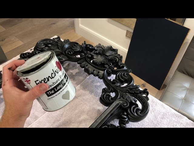 Easy DIY mirror chalk paint dry brushing technique