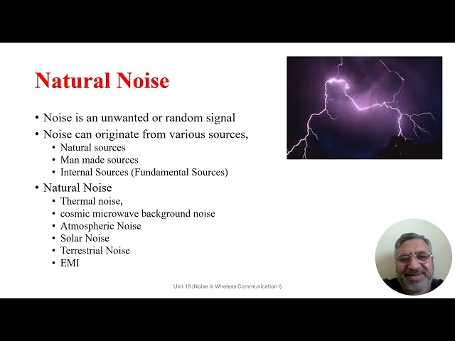 Wireless Communication System Unit 19: Noise in Wireless Communication I