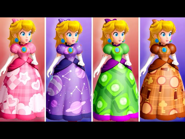 Princess Peach Showtime - All Dresses Showcase (Full Wardrobe)