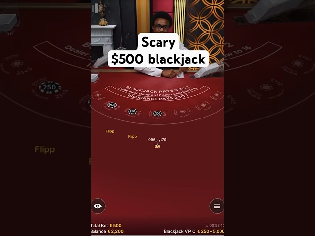 Scary $500 blackjack bet 🤯 #shorts