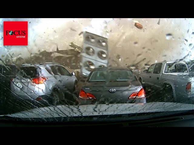 Dashcam filmt heftigen Tornado und zeigt dessen Zerstörungskraft