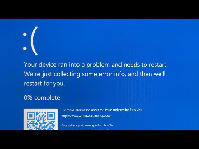How to Fix - Your Device Ran into a Problem and Needs to Restart | Windows 11 Blue Screen Error