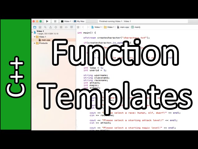 Function Template - C++ Programming Tutorial #46 (PC / Mac 2015)