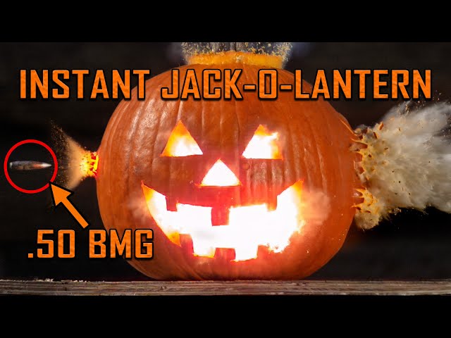 How to INSTANTLY Make a Jack-o-Lantern! - Ballistic High-Speed