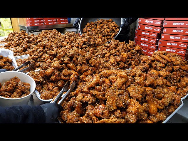 fried garlic chicken - korean street food