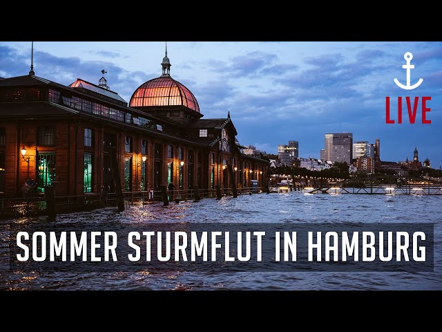 Sommer-Sturmflut in Hamburg - Live vom Fischmarkt