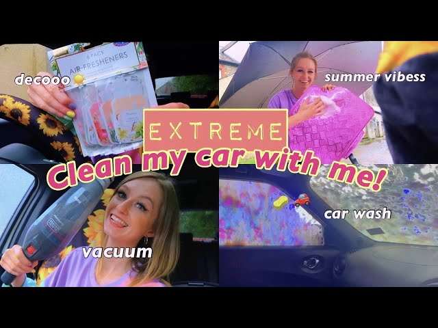 EXTREME Clean and Decorate my Car with Me for Summer 2021!!☀️🚗 (ASMR + SUPER satisfying!😍)