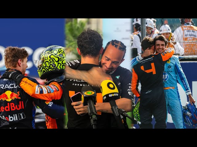 Max Verstappen Lewis Hamilton & more F1 Drivers congratulate Lando Norris | Wholesome scenes