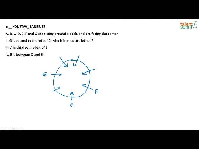 Circular Arrangement | Additional Example - 18 | Reasoning Ability | TalentSprint Aptitude Prep