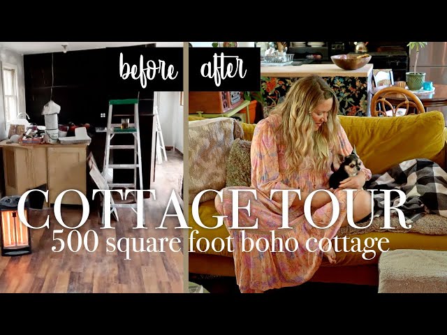 500 square foot cottage tour - the full renovation of my little boho cottage! (story 37)