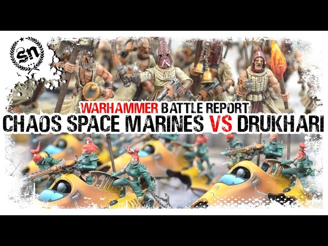 Chaos Space Marines vs Drukhari - Warhammer 40,000 (Battle Report)
