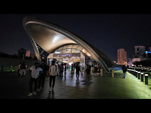 Dubai UAE Friday 7pm 21dC winter walk: Glimpse inside Union MS (02.09.'24: 4K-UHD)
