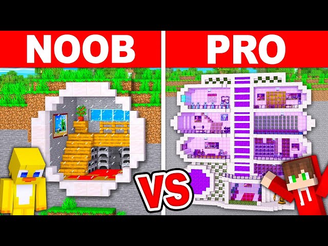 NOOB vs PRO: MODERN MOUNTAIN HOUSE Build Challenge Minecraft