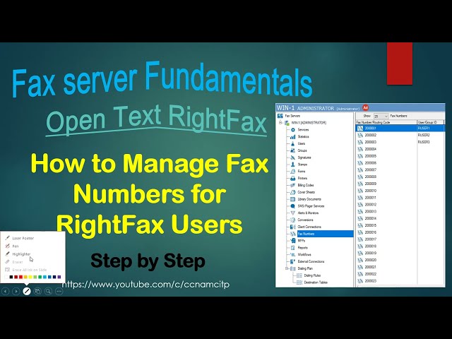 How to Manage Fax Numbers for RightFax Users, Open Text RightFax, Add, Delete , Assign ?