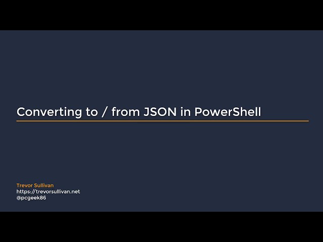 Convert To/From JSON in PowerShell (example with AWS CloudFormation)