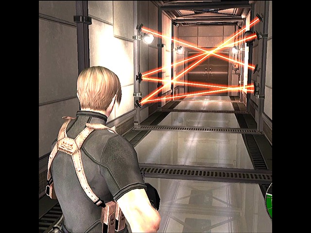 LEON escape laser hallway in RESIDENT EVIL 4 #shorts #youtubeshorts