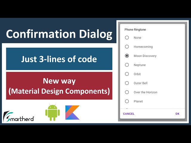 How to create Confirmation Dialog with Radio buttons (Single Selection)? Android Tutorial (Kotlin)
