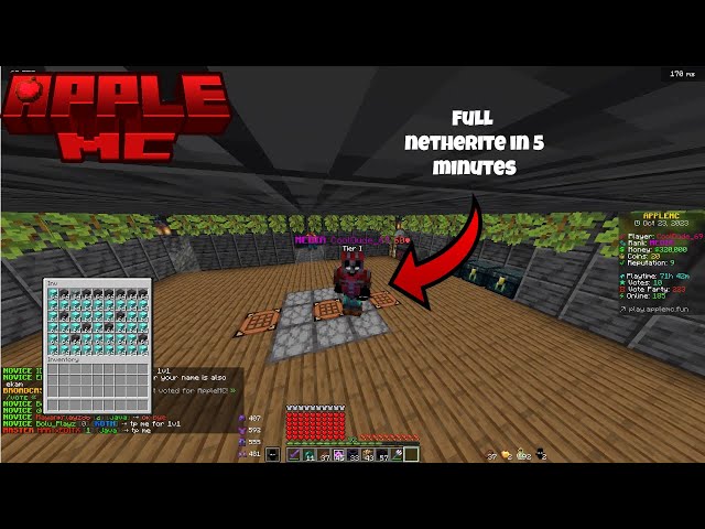How To Grind Full Netherite Armour In 5 Minutes In Apple Mc || Apple Mc