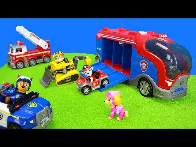 Paw Patrol Vehicles | Marshall Ultimate Fire Rescue Truck & Kiddy Toy Unboxing with all Pups