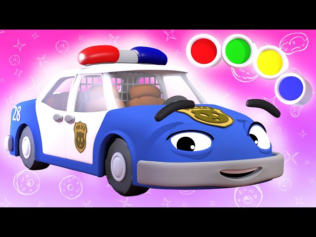 🚓🌈 Fun Learning Colors with Police Car Patrol - Panda Bo Finger Family & Nursery Rhymes for Kids