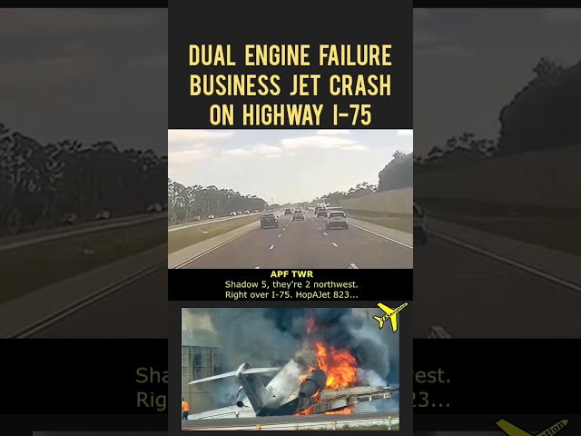 ✈️New footage released on Challenger Crash on Highway I-75 after Both Engines Failed #shorts