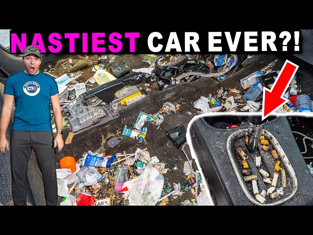 Cleaning A H**KER'S Disgusting Car!!