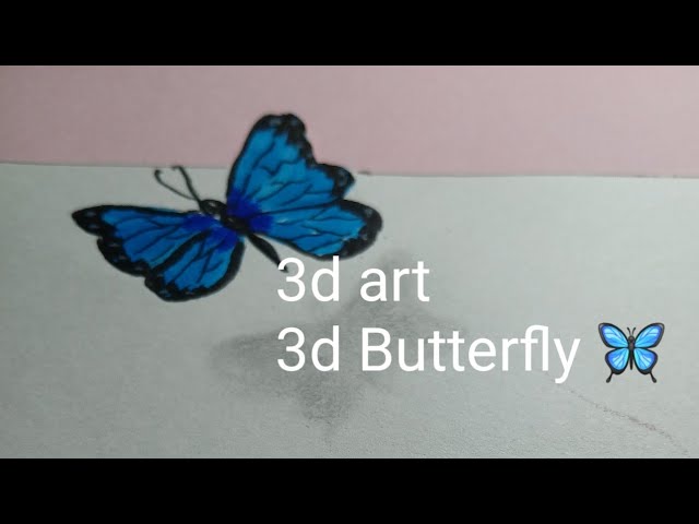 3D ART/3D BUTTERFLY/3D DRAWING FOR BEGINNERS. @VandanaVibrantArt