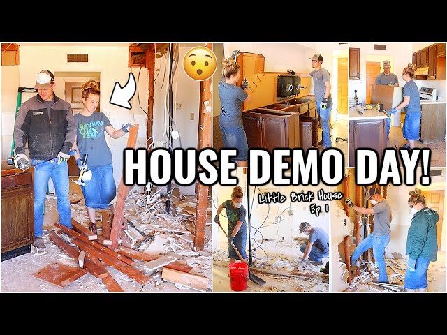 DEMO DAY AT THE RENOVATION HOUSE!!🏠 HOUSE TO HOME, Little Brick House Ep 1