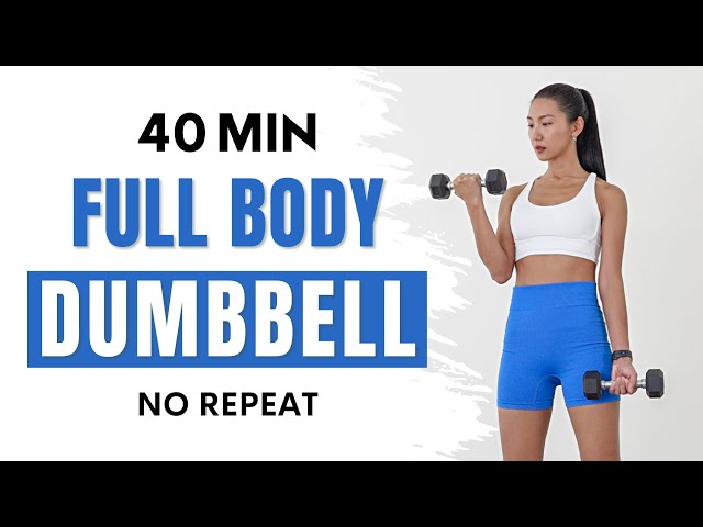 40 min FULL BODY DUMBBELL WORKOUT at home! | No Repeat