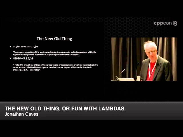 CppCon 2014: Lightning Talks - Jonathan Caves "The New Old Thing, of Fun with Lambdas"