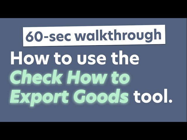 How to export goods from the UK: check how to export goods