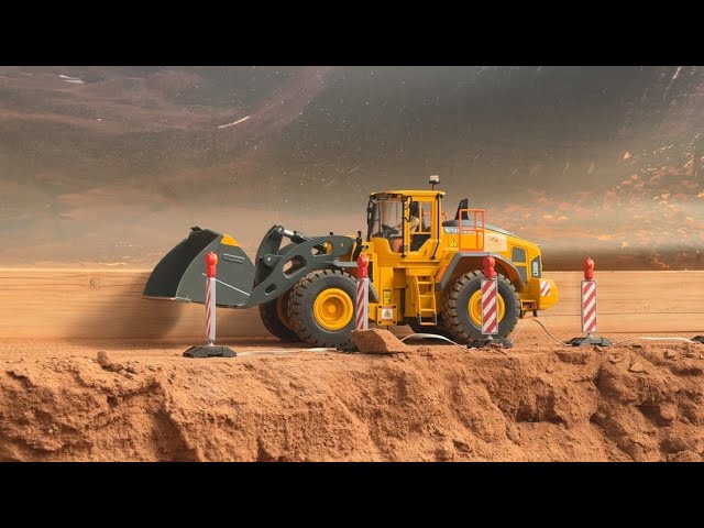 Rc excavator construction site earth excavation with truck and tractor. Constructionworld part3