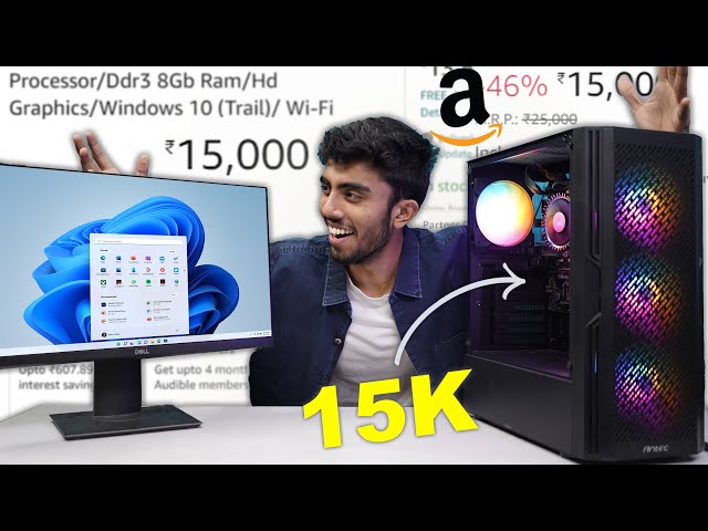 15,000/- Rs Super PC Build From Amazon ⚡Best for Gaming & Editing 🪛Live Test Perfect for Students