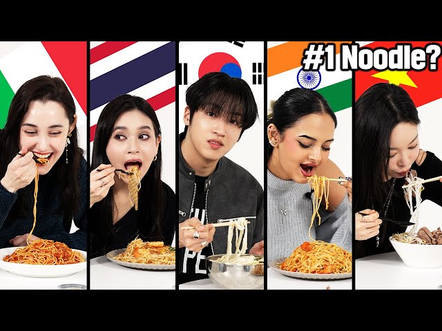 People Around The World Tries BEST NOODLES From Their Countries l FT. Wooseok (Pentagon)
