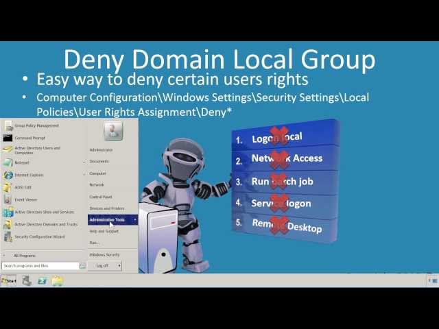 MCITP 70-640: Deny Domain Local Group