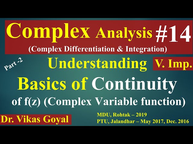 Complex Analysis #14 (V.Imp.) | Continuity of Complex Function f(z)