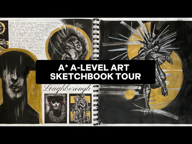 A* A-Level art sketchbook tour.