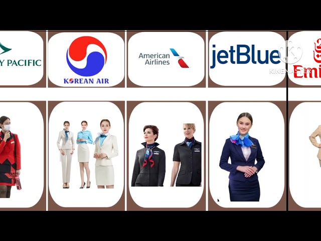 Air Hostess uniforms from different major Airlines
