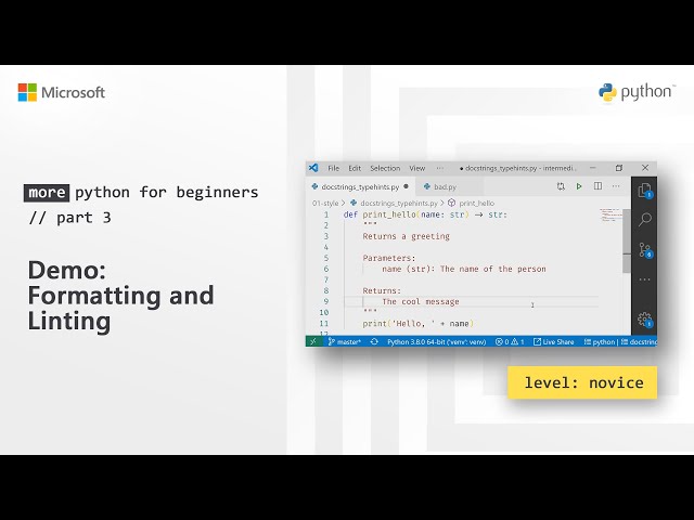 Demo: Formatting and Linting | More Python for Beginners [3 of 20]