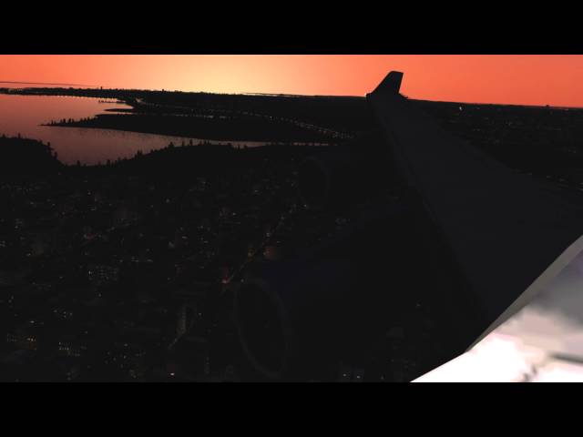 X-Plane 10 MAX SETTINGS United 747 Landing at KJFK New York City at Night