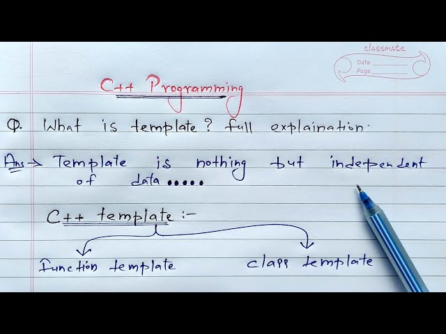 Template in c++ | function template in c++ | class template in c++
