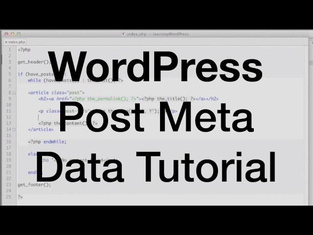 WordPress Post Meta Data Tutorial