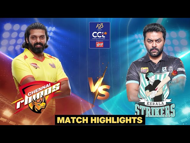 Chennai Rhinos Easy Win Over Kerala Strikers in the last League Match | CCL Match 16