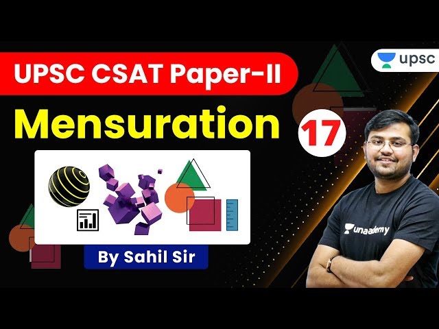 UPSC EDGE for Pre 2020 | CSAT Maths Special by Sahil Sir | Mensuration