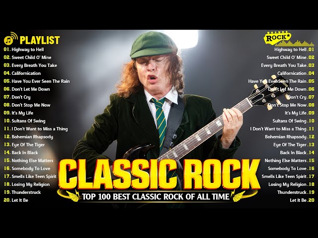 Top 100 Classic Rock Songs Of All Time 🔥 ACDC, Pink Floyd, Eagles, Queen, Def Leppard, Bon Jovi